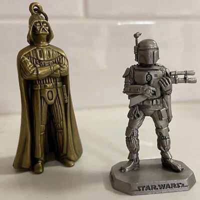 STAR WARS: BOBA FETT figura de peltre + llavero de metal fundido a presión DARTH VADER Foto 1 de 4