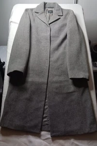 Women's Long Length Color Grey Wool Blend Coat hook and loop with zipper pockets - Picture 1 of 13