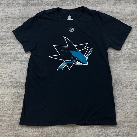 Erik Karlsson San Jose Sharks Shirt Adult Medium Black Blue White NHL Hockey Men Cover