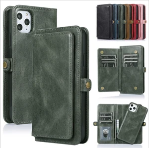 Magnetic Flip Leather Card Slot Detachable Women Wallet Case Hand Strap Cover - Picture 1 of 24