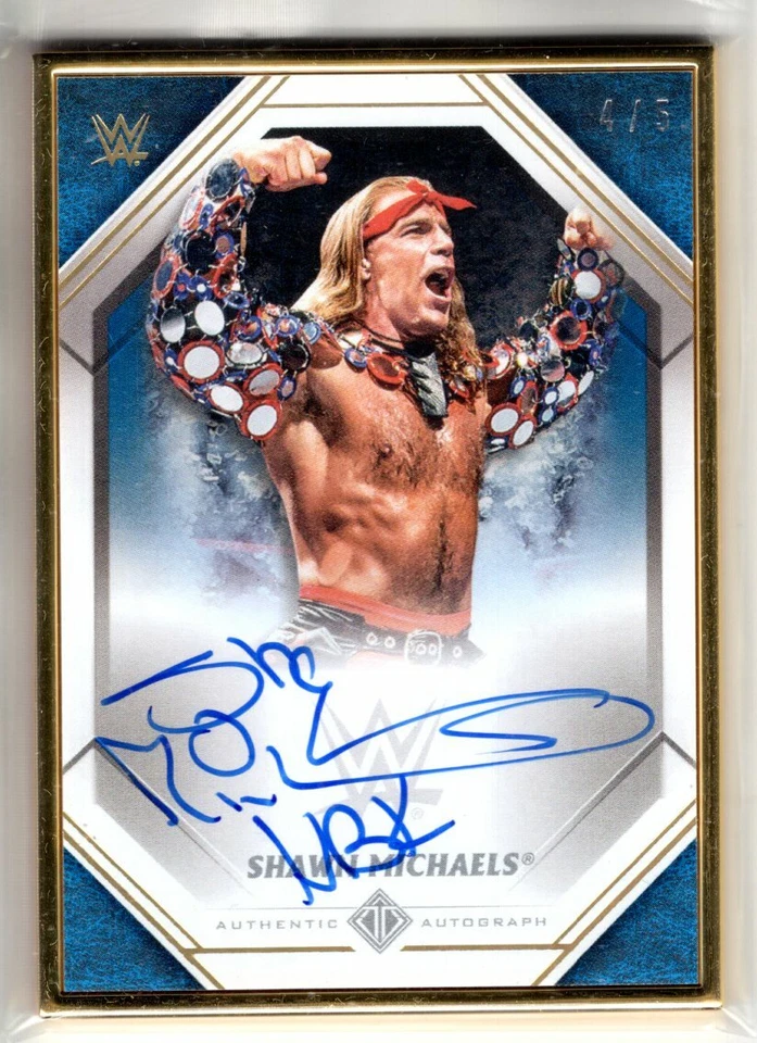 2021 Topps WWE Transcendent Auto SHAWN MICHAELS Gold Framed AUTOGRAPH 4/5 HBK - Image 1 of 1