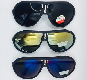 One Sunglasses Sport W/Letter(S)Metal Black Frame+Black Lens UV Protection (M21) - Picture 1 of 23