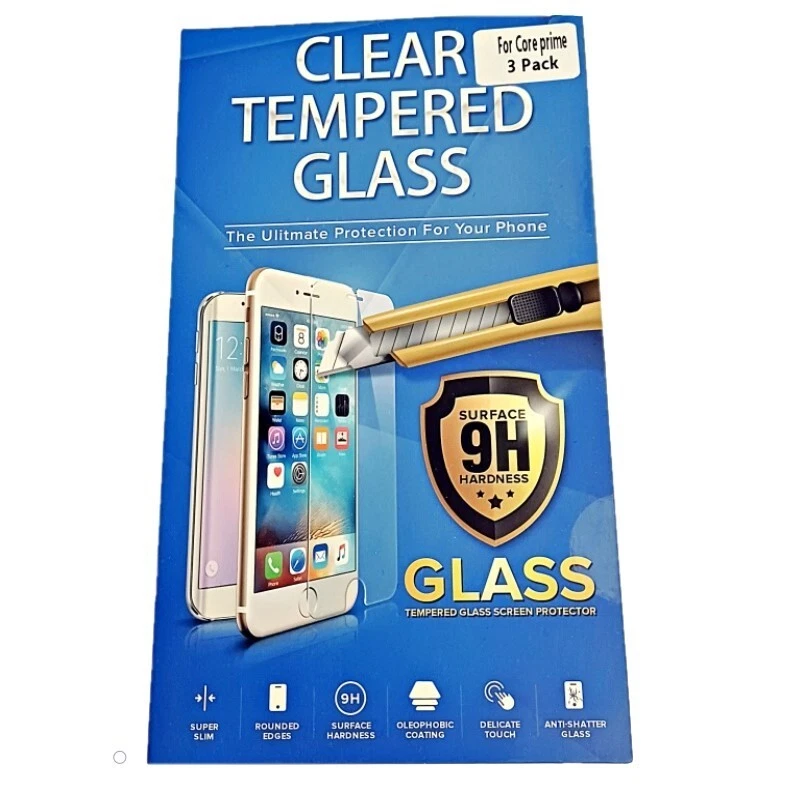 COMPRA 2 OBTÉN 1 GRATIS! Protector de pantalla de vidrio templado 3pk, Core Prime o Prevail LTE Foto 1 de 3