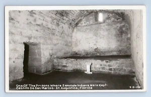c.1950 RPPC Seminole Native American Prison Castillo San Marcos St Augustine FL - Picture 1 of 2