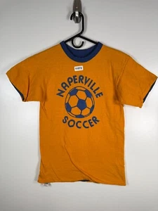 Vtg 80s Champion Kids Boys Naperville Soccer T Shirt Size Small 16x25 - Picture 1 of 6