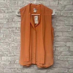 Club Monaco 100% Silk Sleeveless Blouse Women’s XS Salmon NWT - Picture 1 of 8
