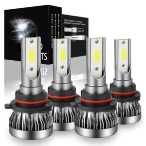 4x 9005 9006 Xenon LED Combo Headlight Bulbs High Low Beam Kit 8000K Super White - Picture 1 of 12