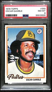 1978 Topps Baseball Card #390 Oscar Gamble San Diego Padres PSA 8 NM-MT 7911 - Picture 1 of 4