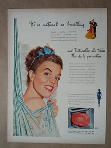 Jabón barra de ducha moderno LIFEBUOY de la década de 1940 palanca natural BO póster anuncio impreso vintage - Imagen 1 de 1
