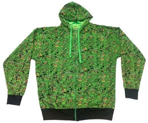 Muppets Kermit Hoodie Mens Extra Large Green All Over Print Zip Up Full Graphic - Picture 1 of 7