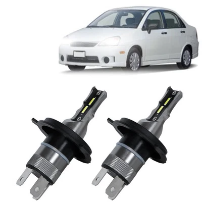 White LED FOR Suzuki Aerio 2002-2006 2007 Headlight H4 9003 Bulbs Hi/Low Beam - Image 1 of 4