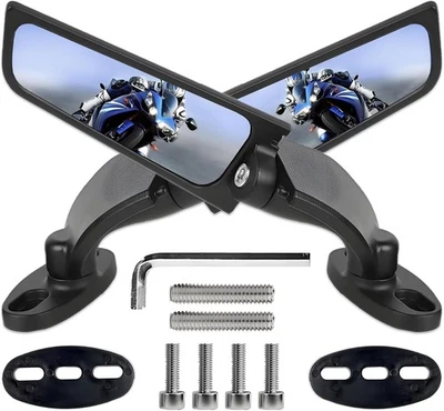 For 1995-2024 Kawasaki NINJA ZX6R Upgrade Adjustable Rearview Wind Wing Mirrors Foto 1 de 4