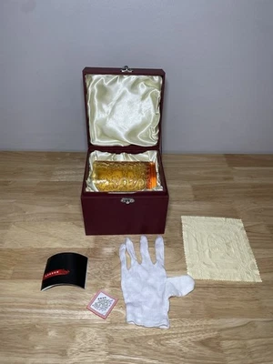 Chinese Shanghai Yulang Glaze Amber Glass Cup / Brush Holder? In Case w/ Extras! - Image 1 of 4