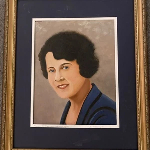 Vintage 1960’s Female Portrait Oil Painting Woman 23” X 19” Original Framed 1965 - Bild 1 von 15