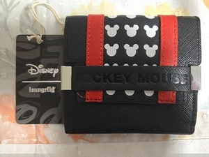Disney Loungefly Mickey Mouse Wallet Red Black Classic Icon NWT - Picture 1 of 2