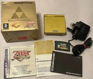 Game Boy Advance SP Zelda Limited Edition Pak Gold Console CIB with Minish Cap - Picture 1 of 23