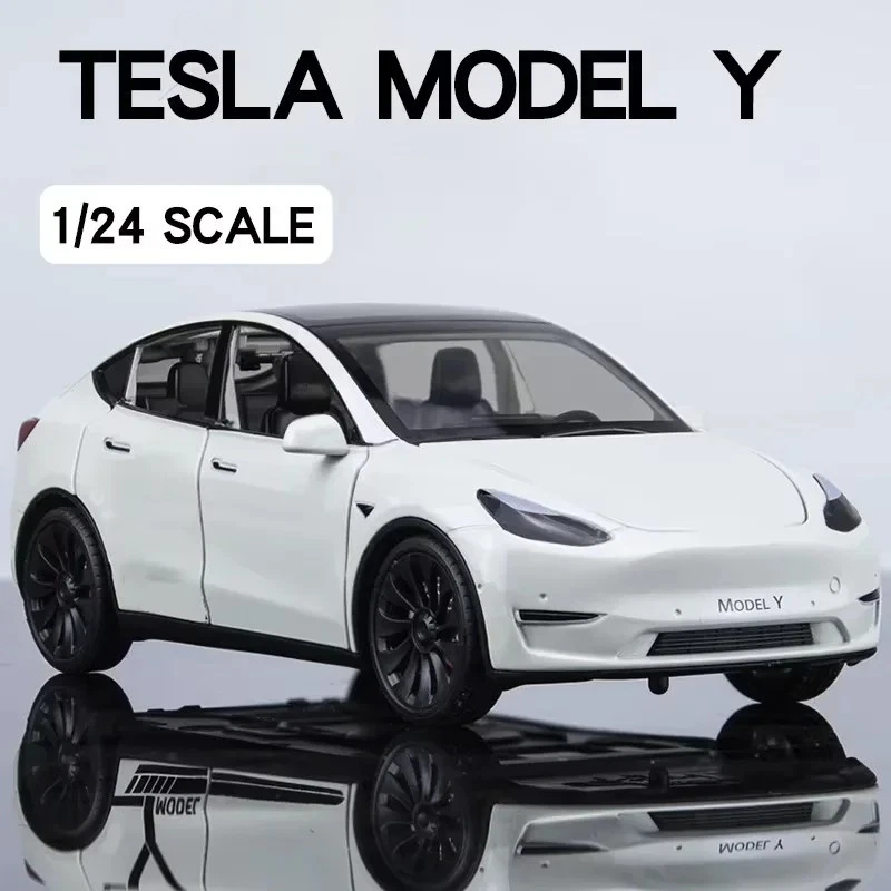 1:24 Tesla Model Y Alloy Car Model Diecast Metal Toy Vehicles Car Model - Image 1 of 4