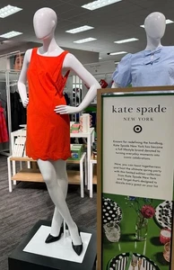 Vestido Kate Spade X Target Rojo Sin Mangas Dobladillo Festoneado Mini Vestido Talla L Nuevo sin Etiquetas - Imagen 1 de 4