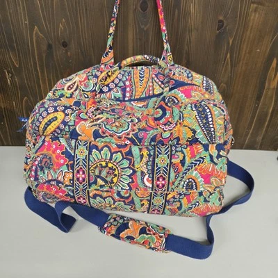 Vera Bradley Grand Traveler Venetian Print Blue Orange Red Paisley  - Image 1 of 4