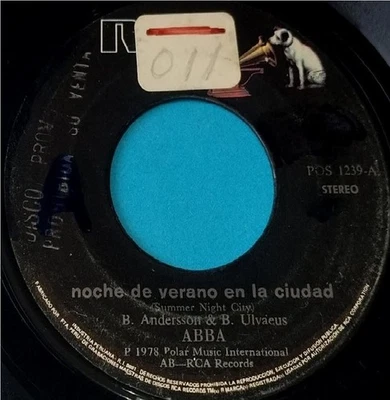 ABBA "Noche de verano en la ciudad" PERU, PROMO PRINT (SPANISH TITLES) VG+ / EX - Image 1 of 4