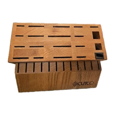 Cutco 32 插槽蜂蜜橡木终极套装木刀块美国制造-仅块 — 第 1/4 张图片