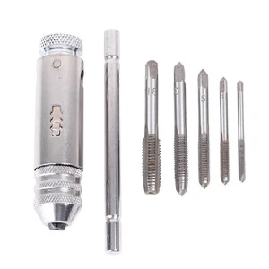 Set 5 x M3-M8 Rubinetto a Vite Manuale Spina Filettata Rubinetto Supporto Chiave Kit Regolabile - Foto 1 di 10