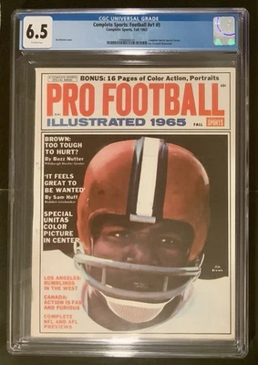 Fútbol deportivo completo Jim Brown 1965 CGC 6,5 POP 1, 1 superior Foto 1 de 2