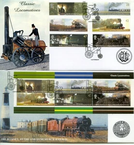 Locomotives 2004 6v + M/S Gran Bretaña MacIntyre oficial FDC x2 Canterbury PMKS - Imagen 1 de 1