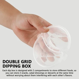 50 Pcs Double Condiment Container with Lid 2 Compartments Salad Container stBSF - Picture 1 of 11
