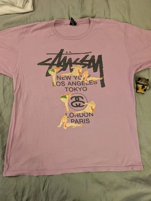 Camisa De Colección Rara Stussy Pin Up Niñas Talla Grande Púrpura Lavanda  Foto 1 de 4