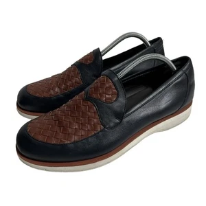 Bottega Veneta Shoes Mens Size 44.5 Leather Woven Slip On Loafers Made in Italy - Picture 1 of 22