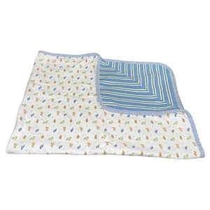 Gymboree Blue Stripe Turtle Blanket Summer Citrus 1998 Green Orange White Yellow - Picture 1 of 6