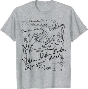 Komponist Unterschriften Bach Beethoven Mahler Mozart Rossini T-Shirt Hoodie - Bild 1 von 12