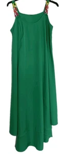Ladies Green Sleeveless Dipped Hem Dress Size 18 - Picture 1 of 3