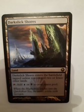Mtg. Darkslick shores (1) are of mirrodin. rare. nm/m magic the gathering