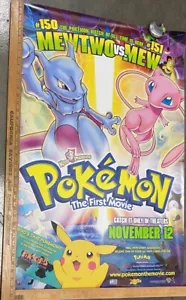 Pokemon la primera película Mew vs Mewtwo - Póster original de la película DS 27x40 1999 como nuevo - Imagen 1 de 3