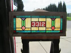 ~ ANTIKES BUNTGLAS TRANSOM FENSTER ~ 32 X 14 ~ ADRESSE 3312 ~ BERGUNG ~ - Bild 1 von 9