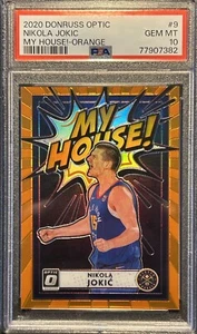 NIKOLA JOKIC  2020 Optic MY HOUSE! Orange 8/39 Panini #9 PSA 10 - Picture 1 of 2