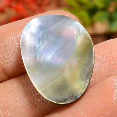 24 Ct. Natural Fancy Mother Of Pearl Cabochon Gemstone Pendant Making 25X19X6 mm - Image 1 of 4