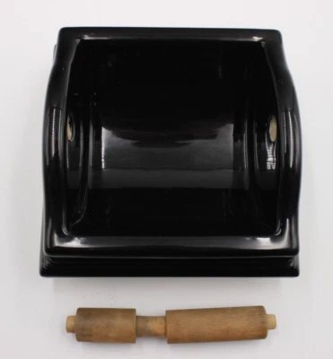 Papel higiénico de porcelana vintage en azulejo de montaje en pared negro Stae rápido usado - chip Foto 1 de 4