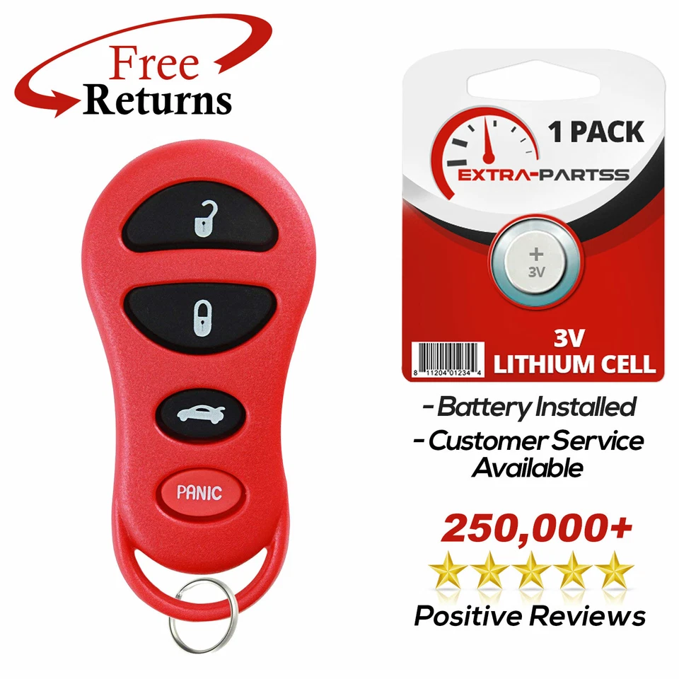 Remote Key Fob 4btn for 2001 2002 2003 2004 Chrysler 300M - Image 1 of 1