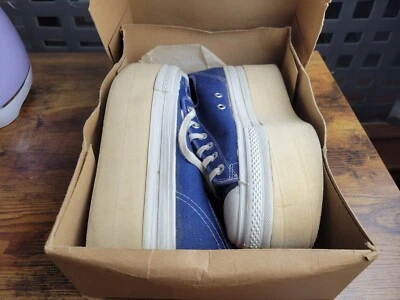Rare Vtg 1970s Men's Flagg Bros Blue Disco Platform Shoes – Sz 9 – New in Box - Image 1 of 4