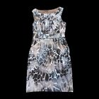 Connected Apparel Animal Print Zip Sheath Dress Size 8 Neutral Colors Fitted
