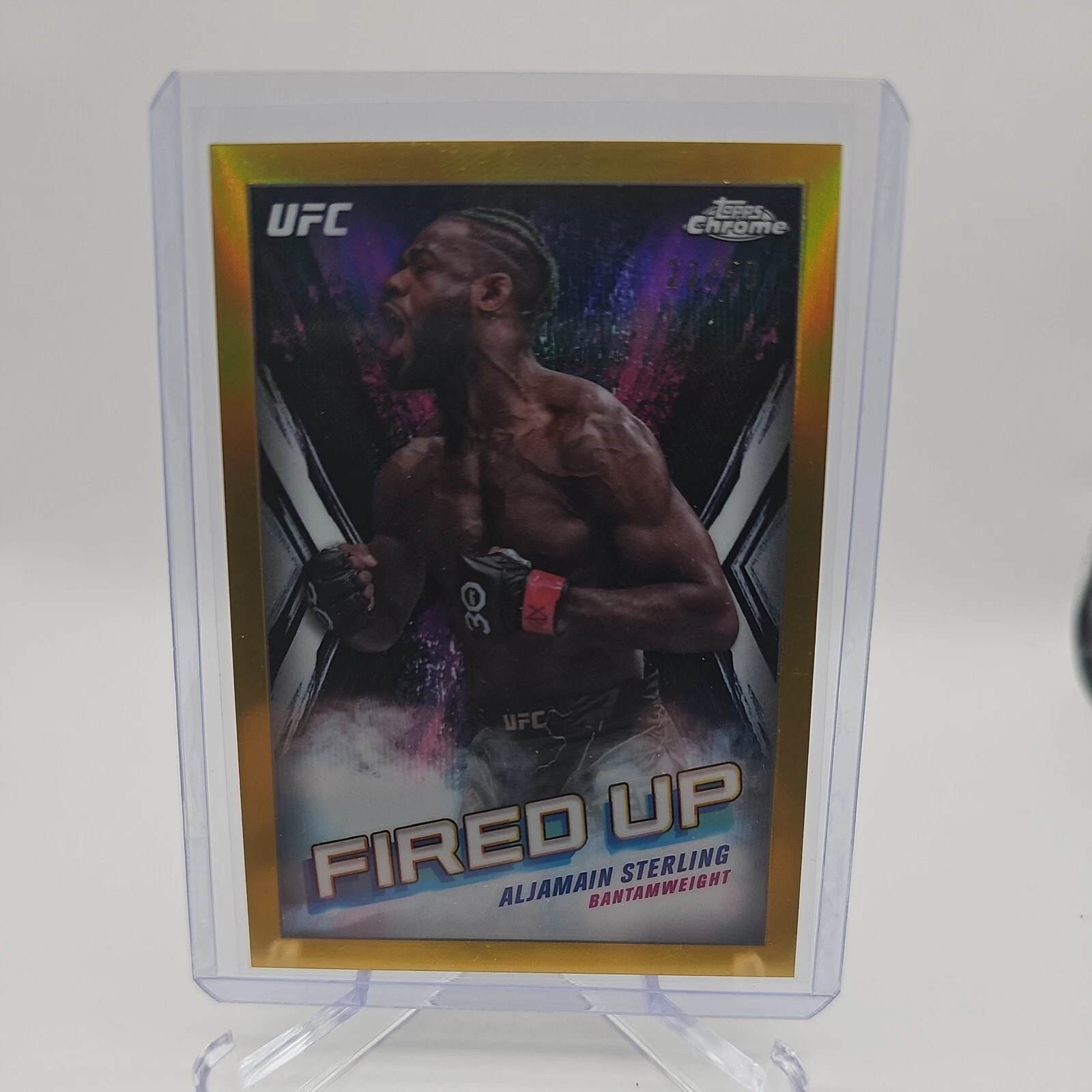 ALJAMAIN STERLING - Fired Up Gold Refractor - 2024 Topps Chrome UFC FDP-25 # /50