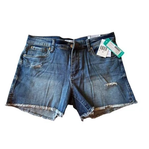 Pantalones Cortos de Denim STS Azul Aubrey Desgastados Dobladillo Deshilachado Tiro Medio Azul Lavado Talla 30 - Imagen 1 de 5