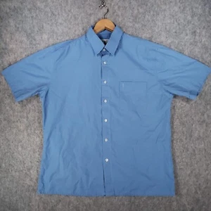 Vintage Yves Saint Laurent Shirt Mens Large Blue YSL Logo Smart Casual Top - Picture 1 of 10