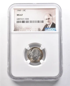 1949 Roosevelt Dime MS67 NGC *1273 - Picture 1 of 3