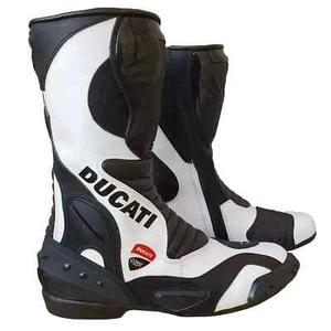 DUCATI Motorcycle Boots Motorcycle Shoes Leather Motorbike Touring Racing Boots - Picture 1 of 4