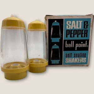 Salero atómico vintage Stanley Ball Point Mid Century oro amarillo - Imagen 1 de 10