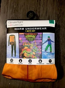 NEW Boys ClimateRight by Cuddl Duds TMNT Thermal Underwear Set (Size L 10/12) - Picture 1 of 3
